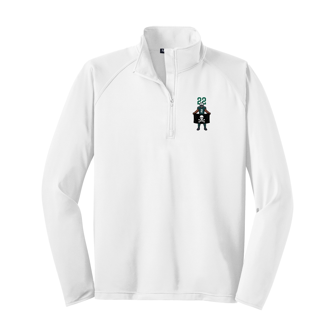 Q-Zip Pullover — Number Top in White