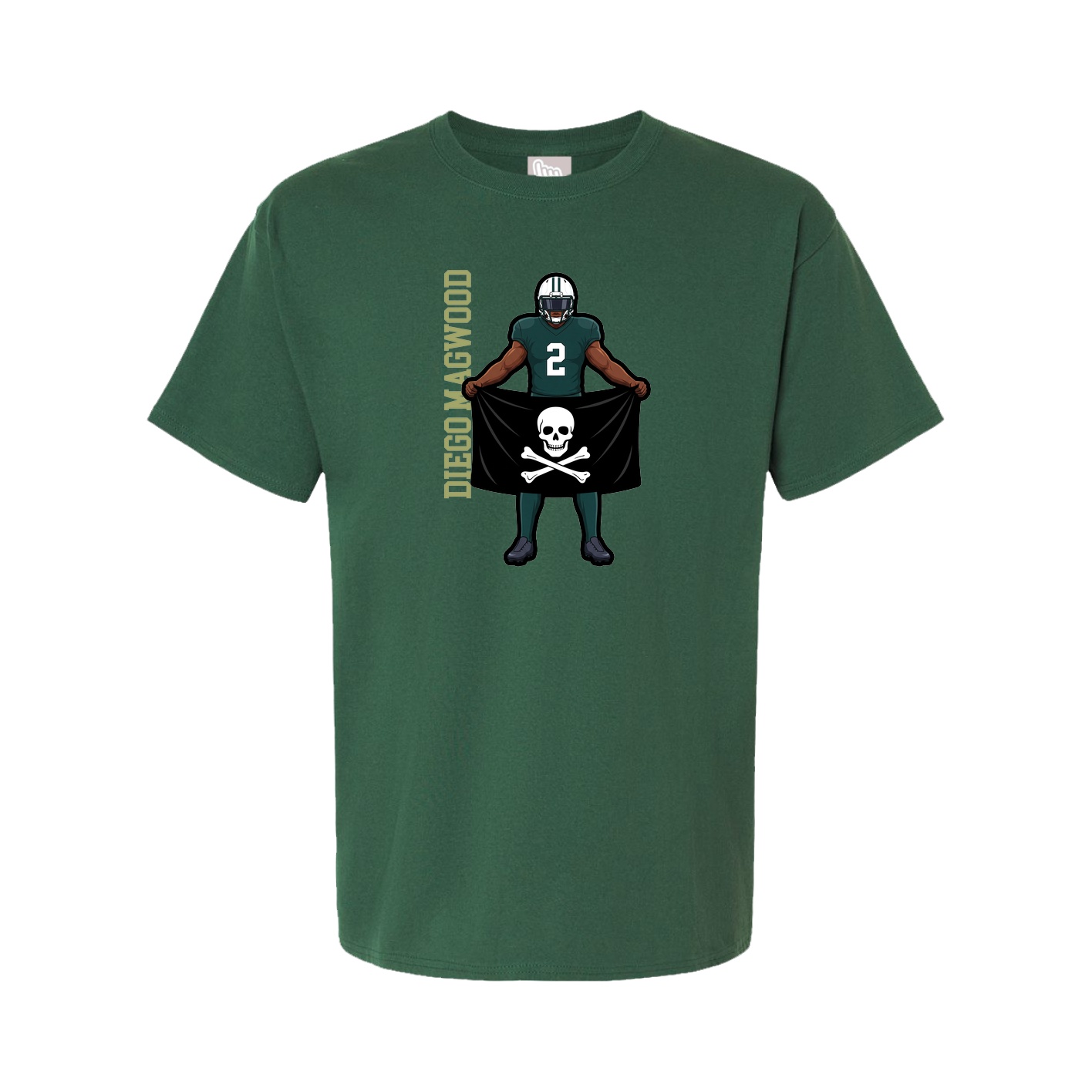 Youth Tee — Name Vertical in Green