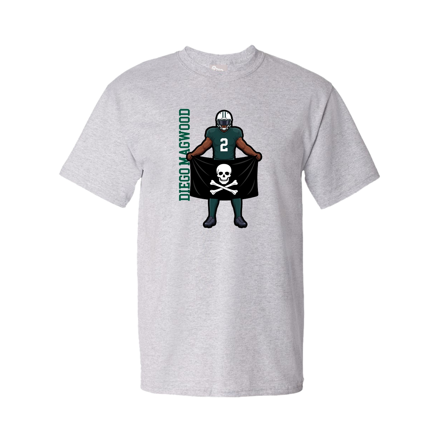 Youth Tee — Name Vertical in Grey
