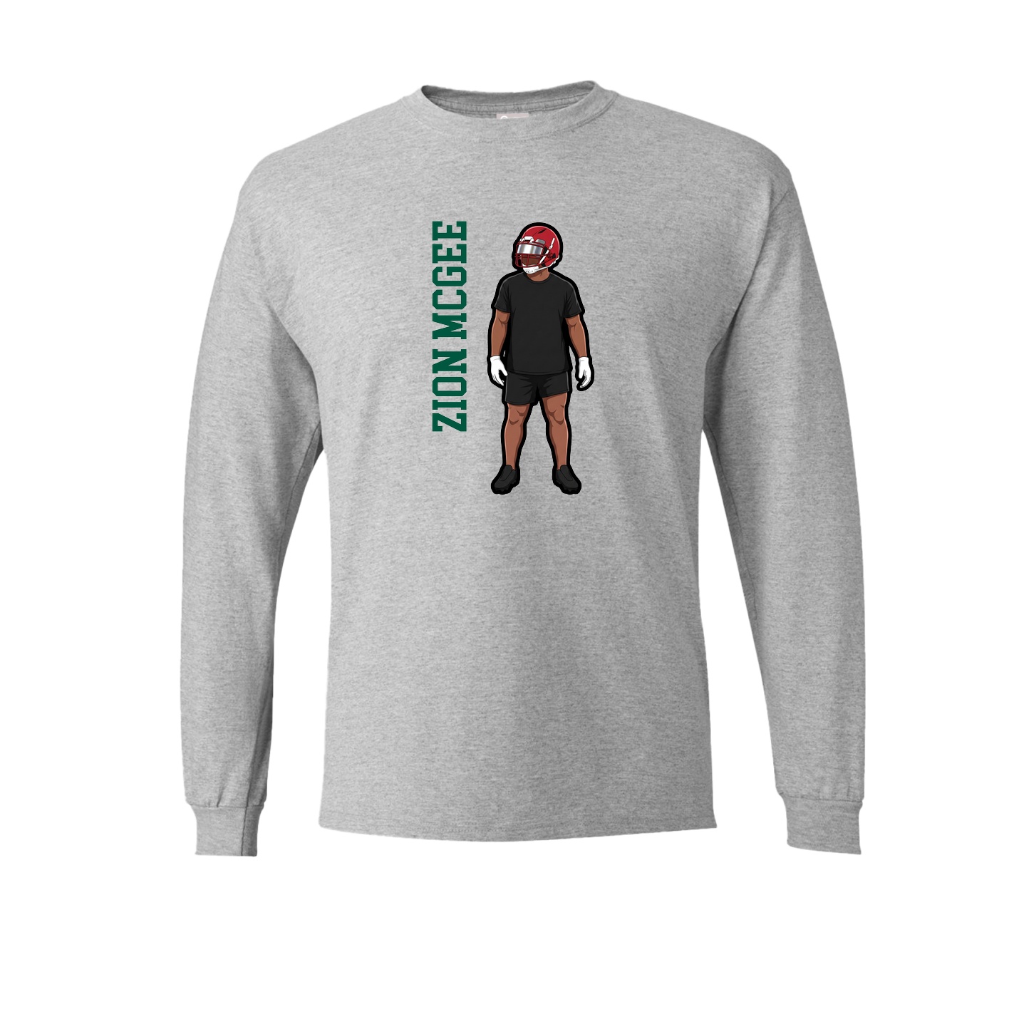 Long Sleeve Tee — Name Vertical in Grey