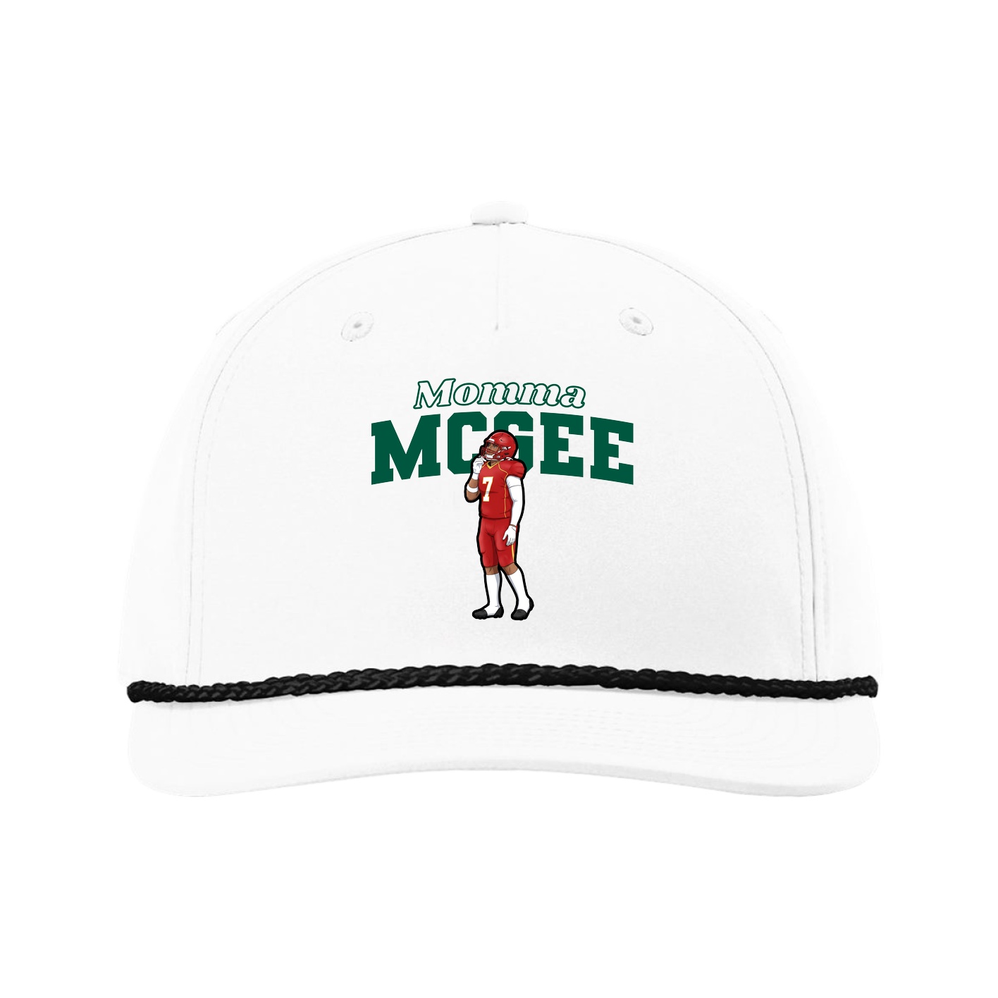 Five-Panel Classic Rope Cap — Mothers Day Block in White