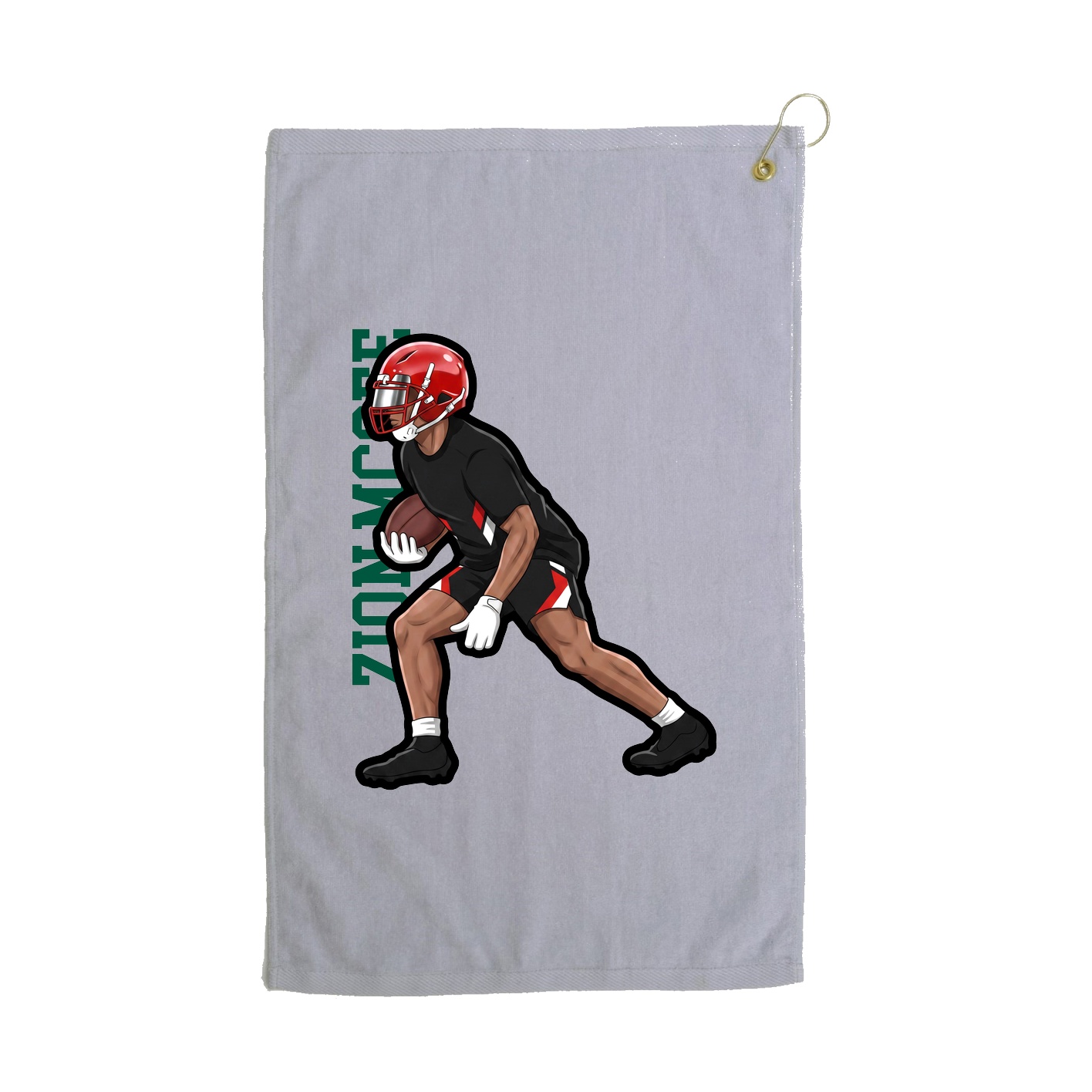 Golf Towel — Name Vertical in Grey
