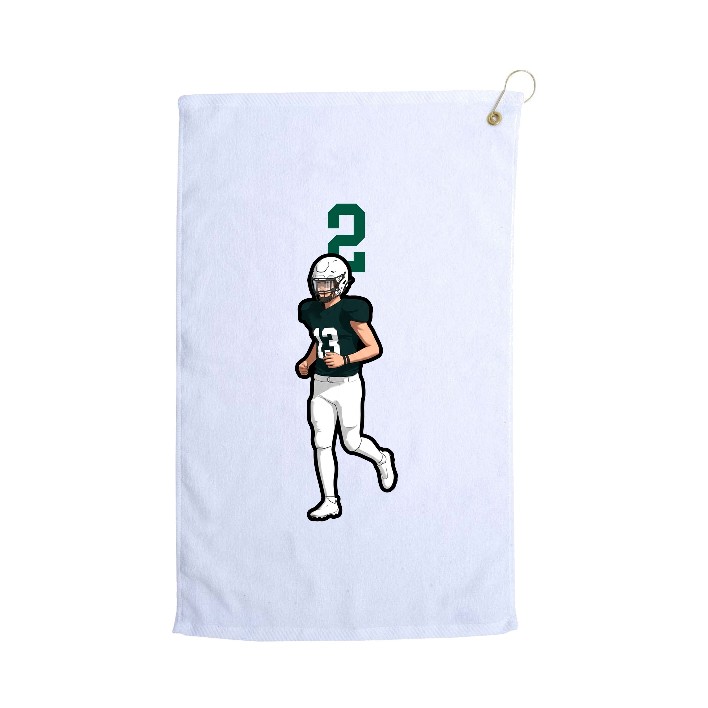 Golf Towel — Number Top in White