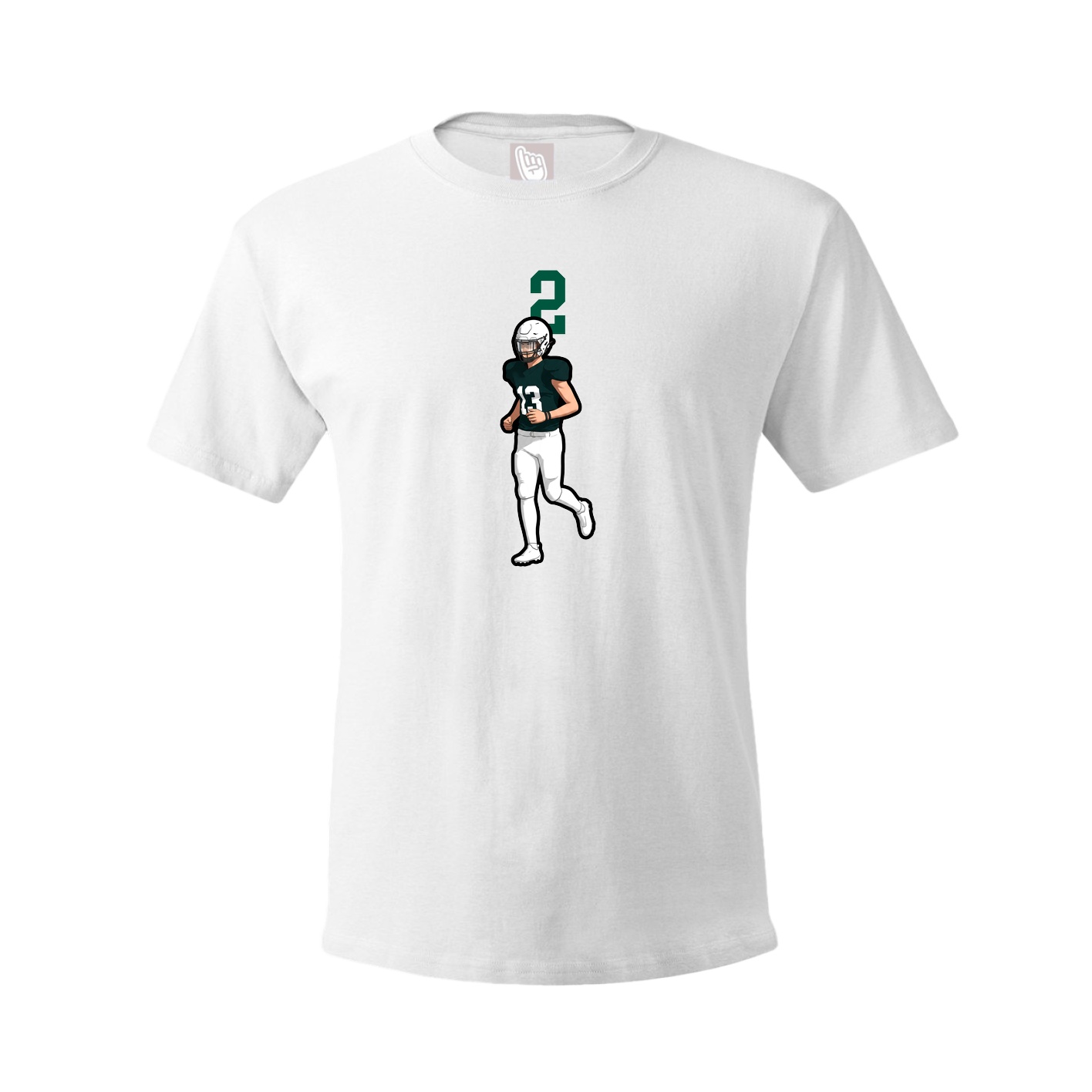 Youth Tee — Number Top in White