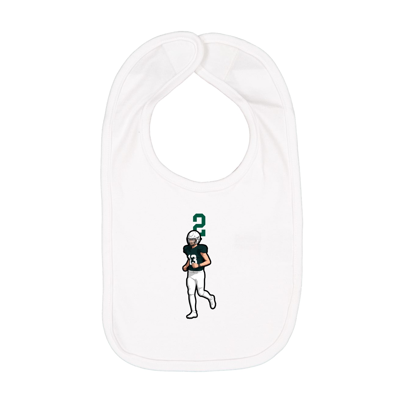 Infant Bib — Number Top in White