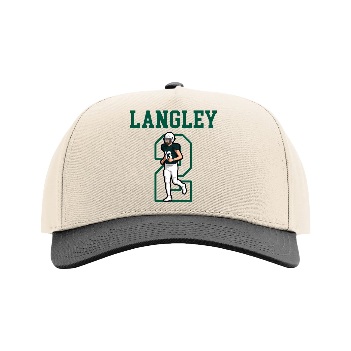 Full Fabric Five-Panel Champ Cap — Shirsey in Cream/Black