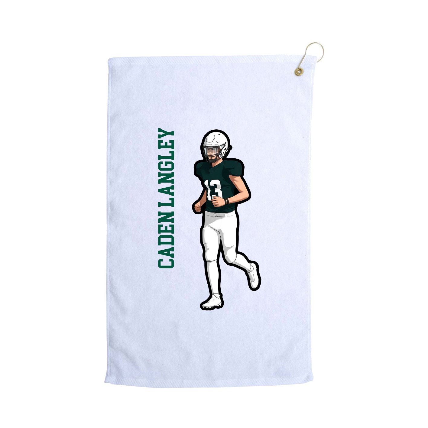 Golf Towel — Name Vertical in White