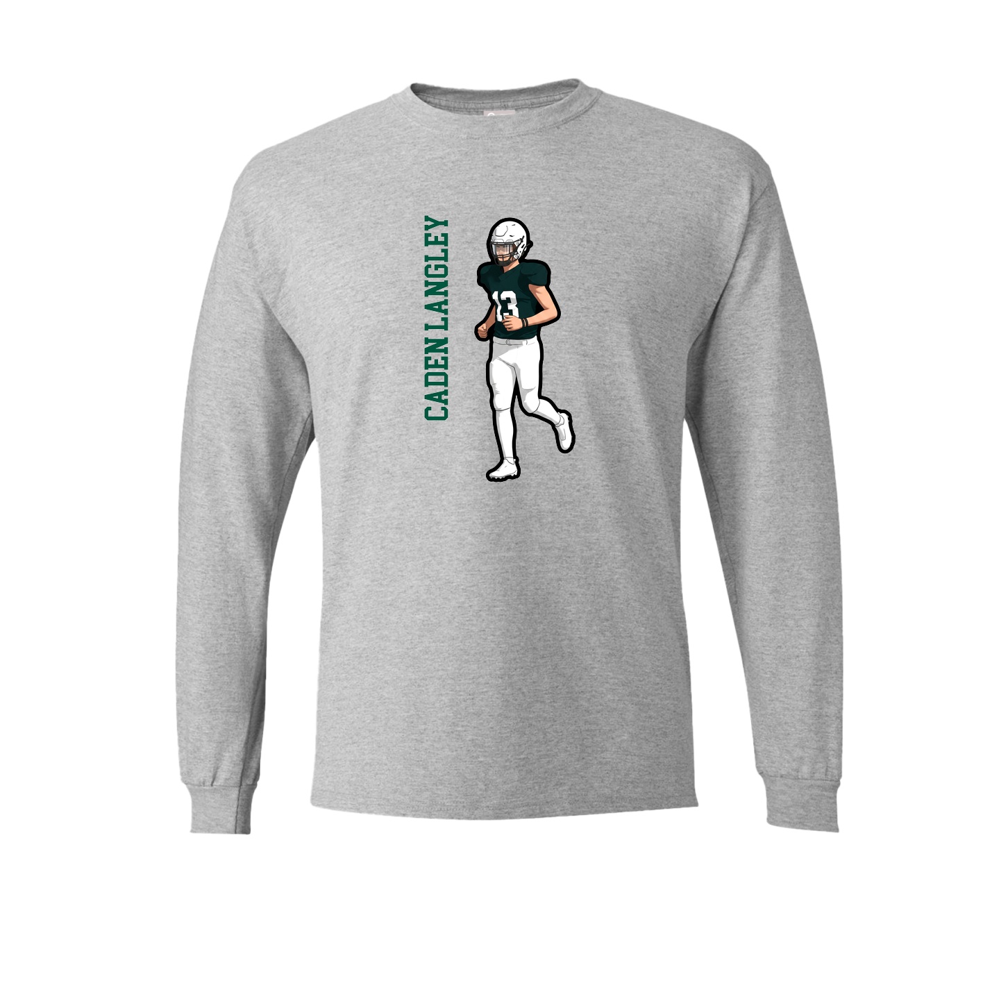 Long Sleeve Tee — Name Vertical in Grey