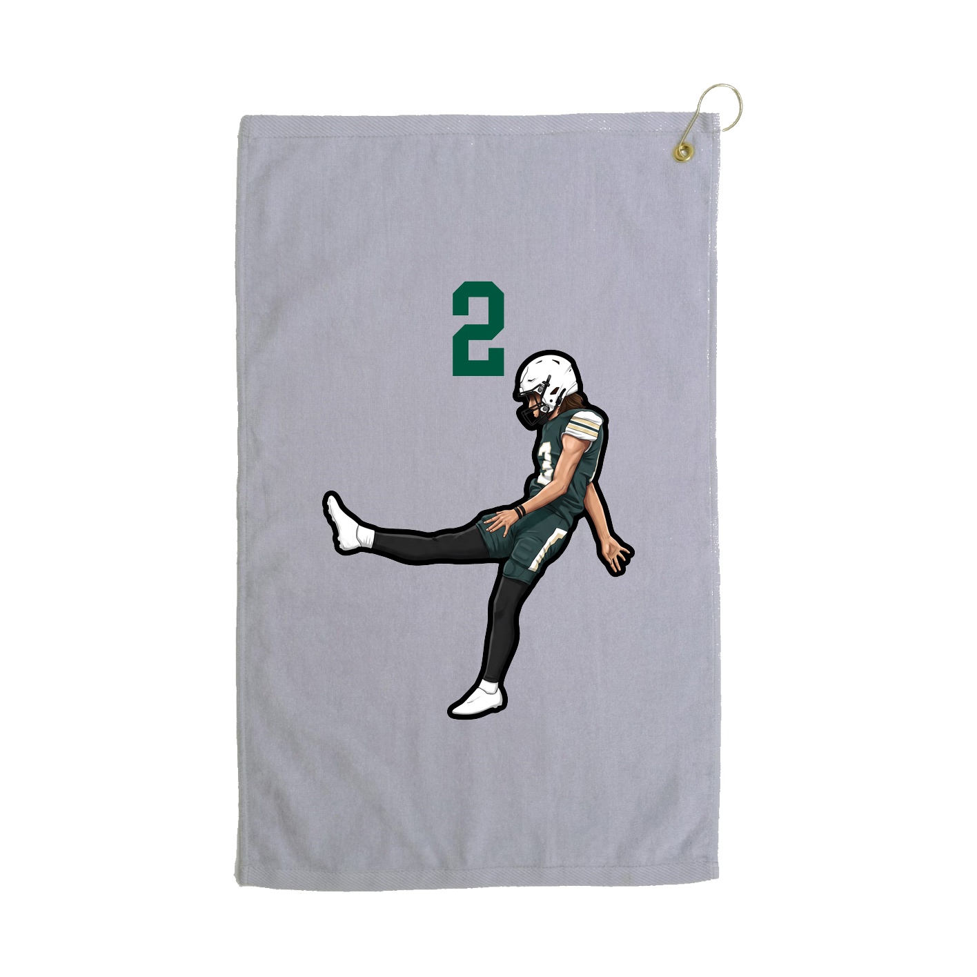 Golf Towel — Number Top in Grey