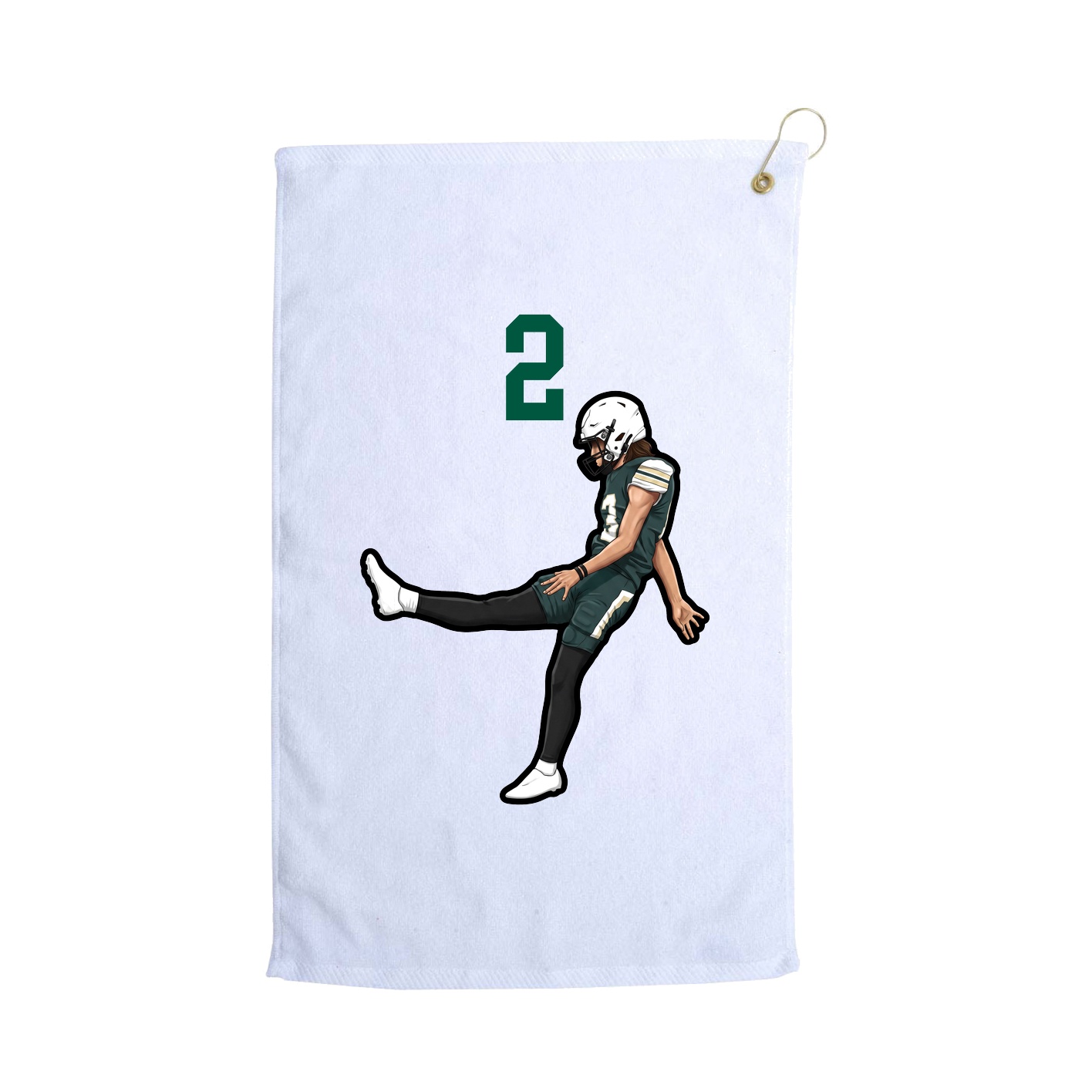 Golf Towel — Number Top in White