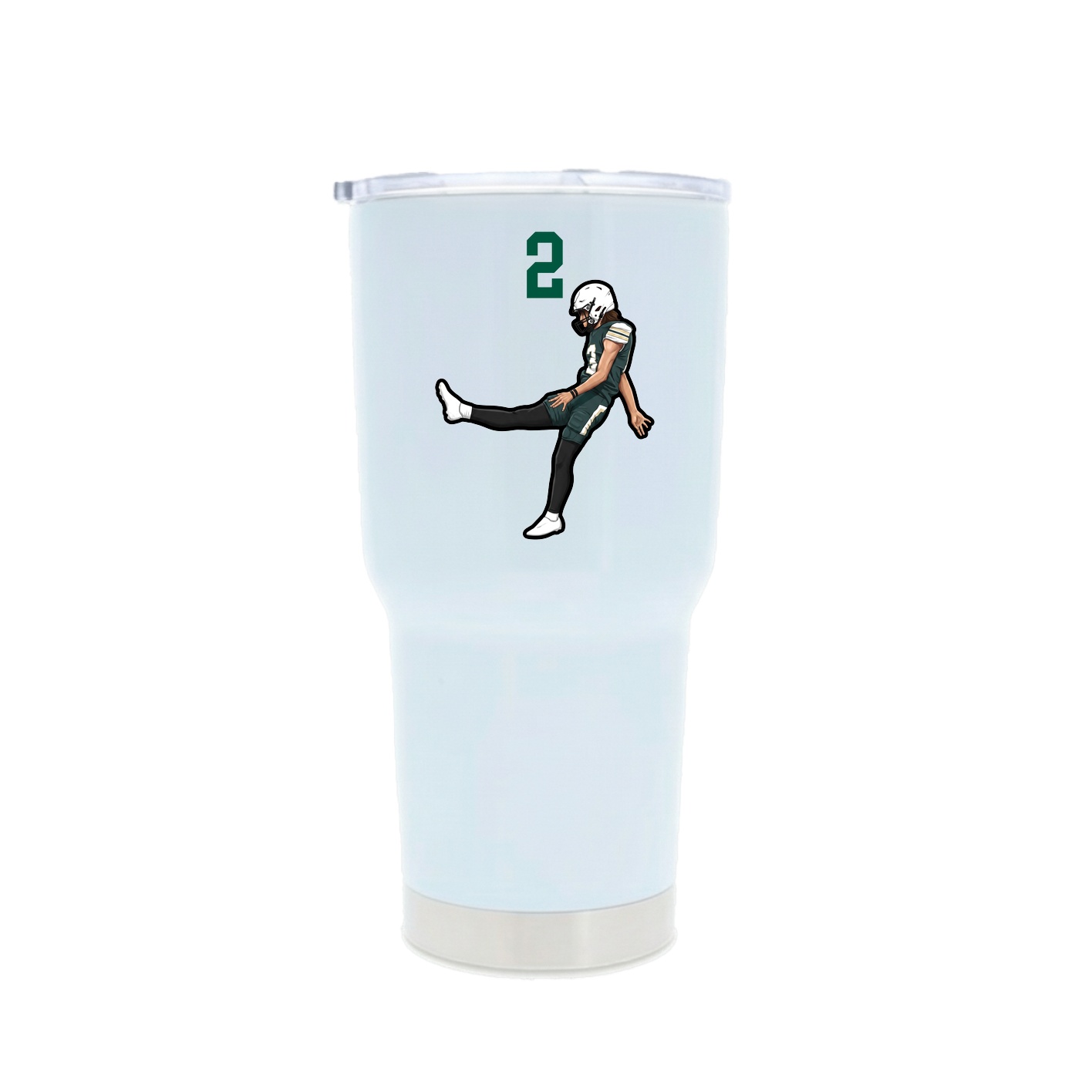 30oz Stainless Steel Tumbler — Number Top in White