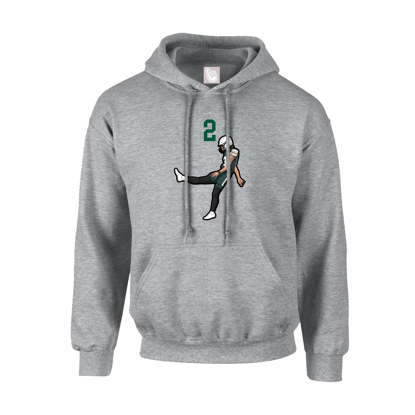 Youth Hoodie — Number Top in Grey