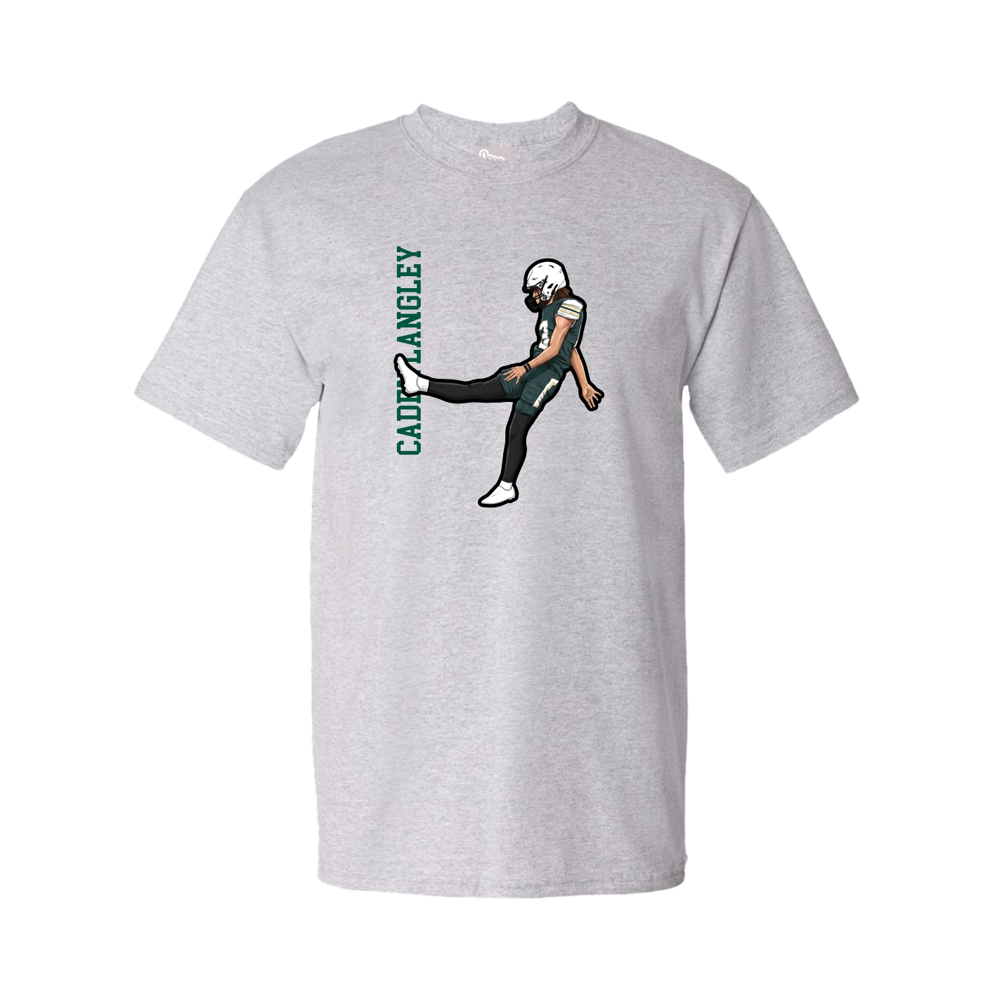 Youth Tee — Name Vertical in Grey
