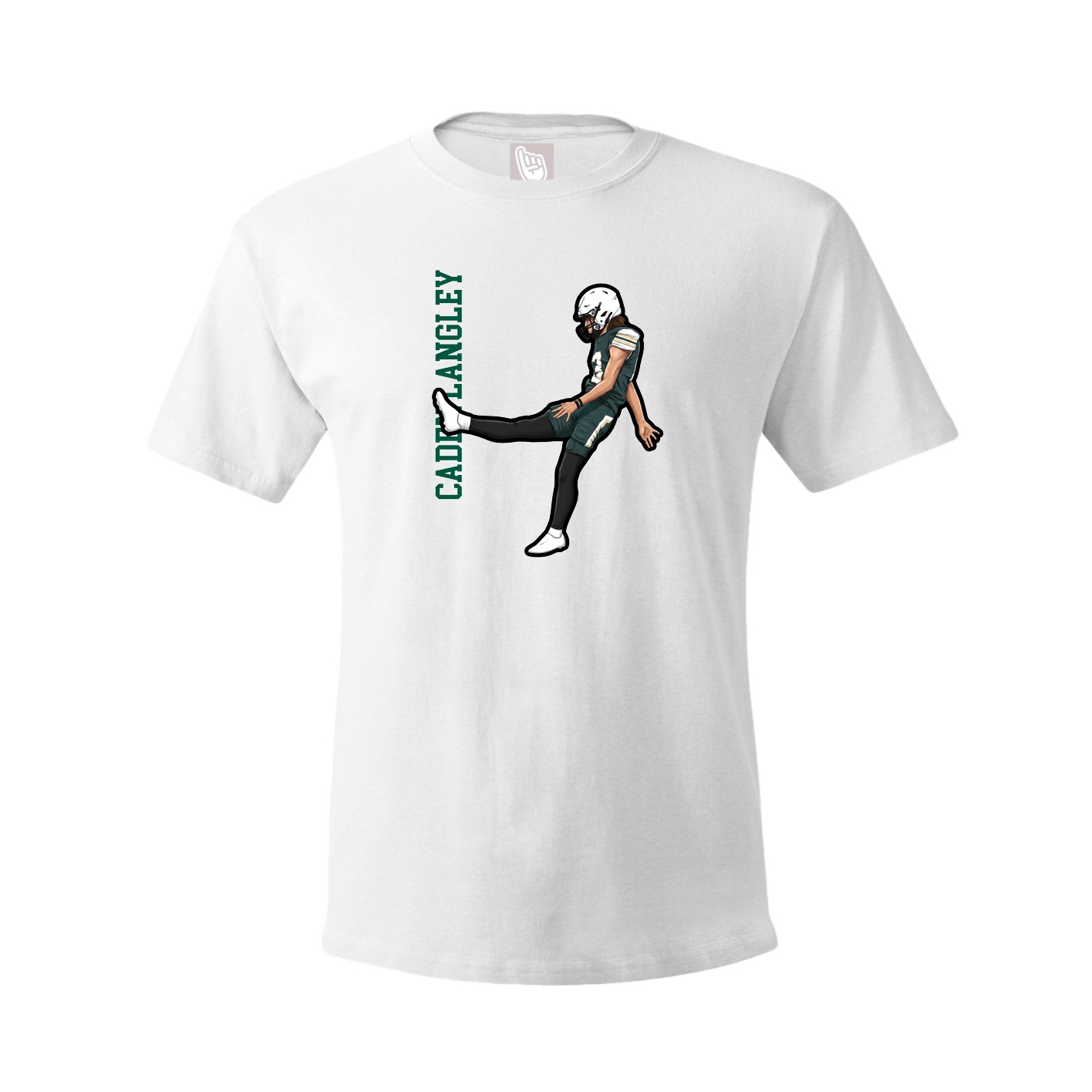 Youth Tee — Name Vertical in White