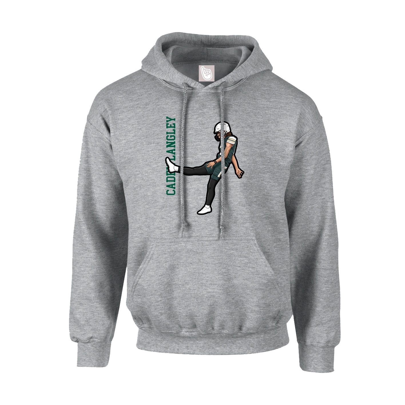Hoodie — Name Vertical in Grey