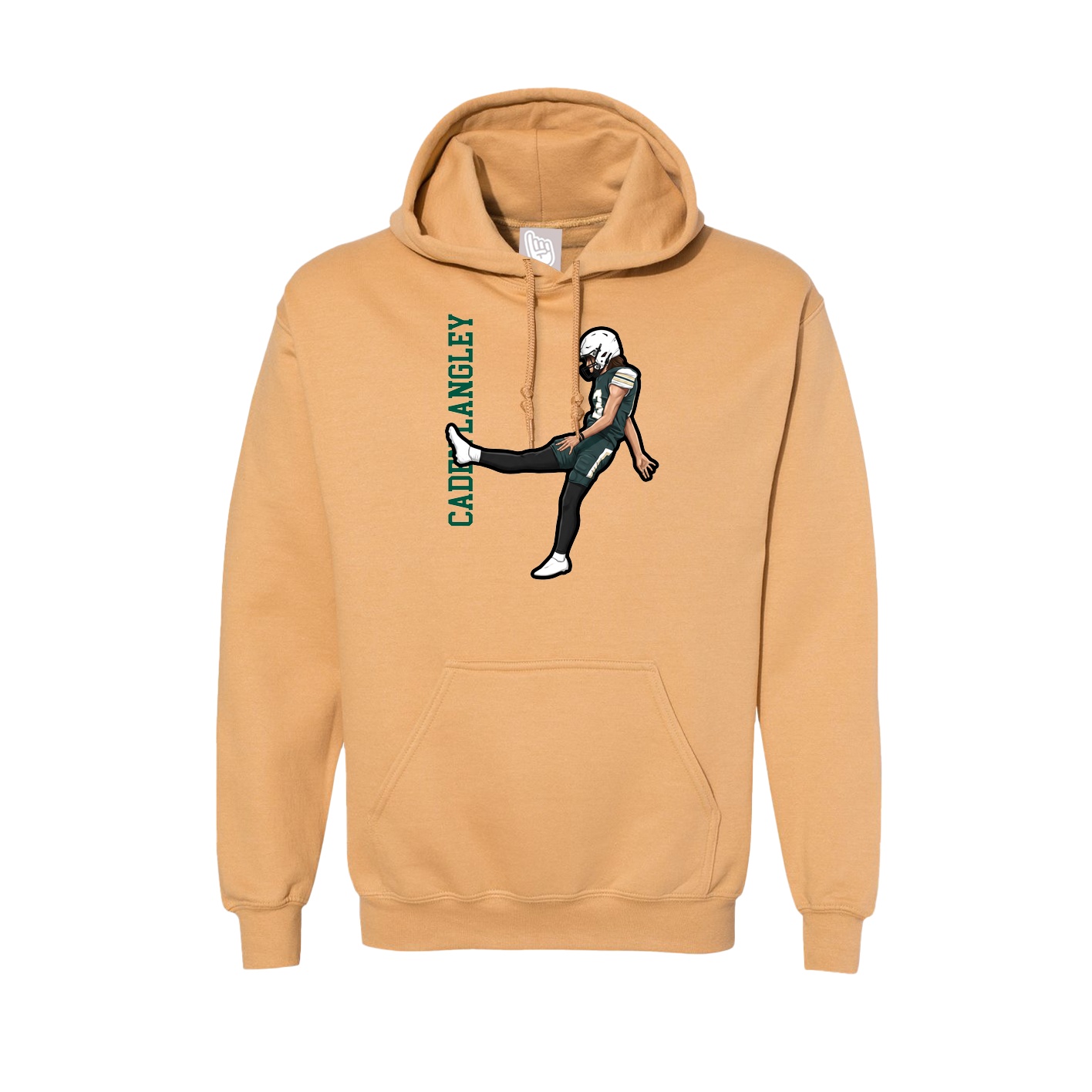 Hoodie — Name Vertical in Vegas Gold