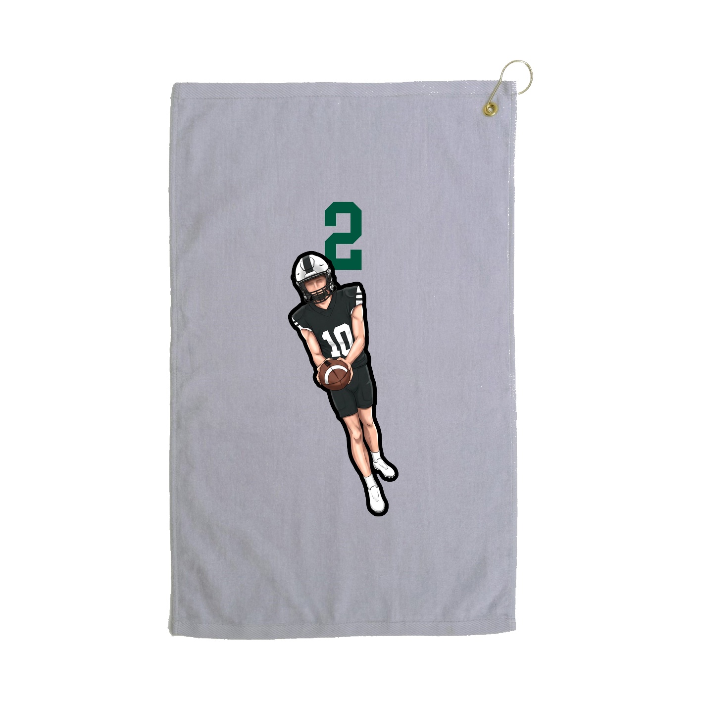 Golf Towel — Number Top in Grey