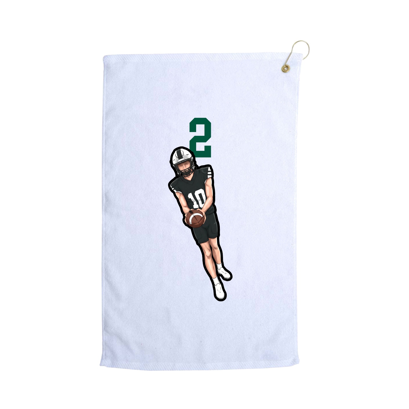 Golf Towel — Number Top in White