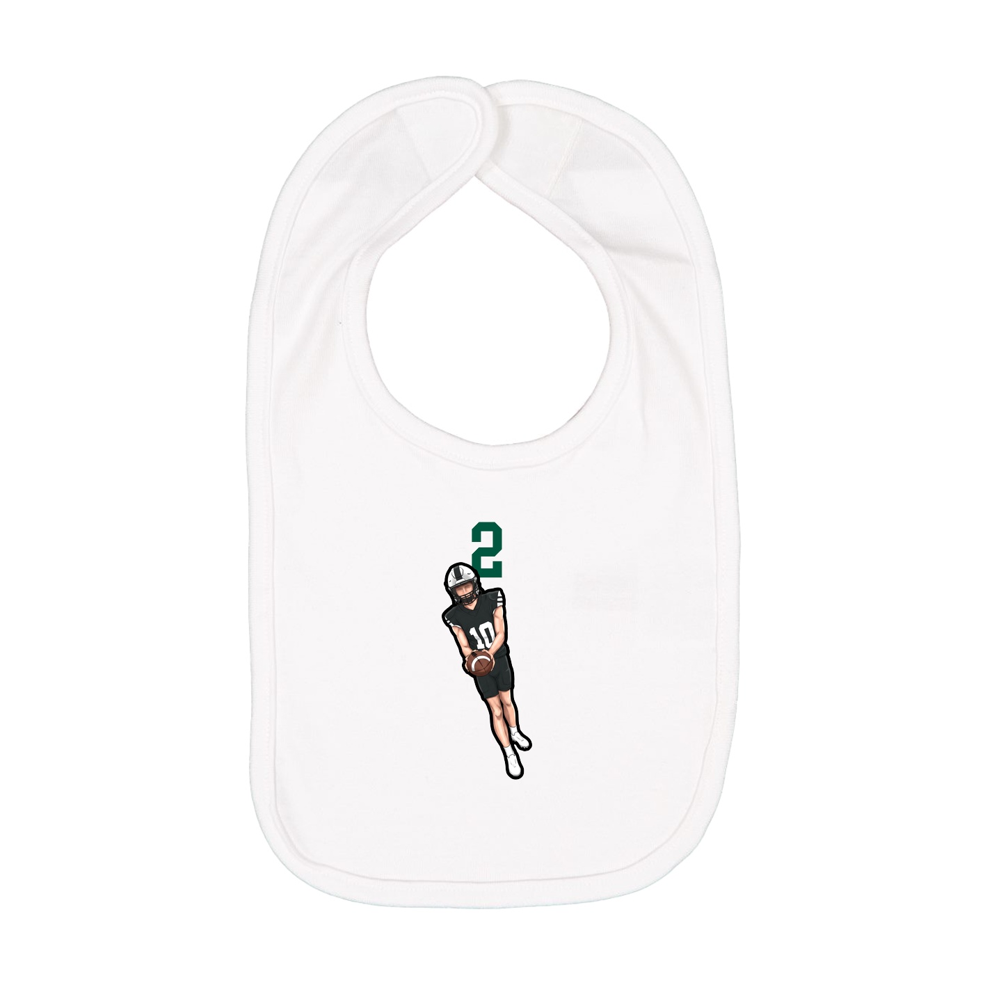 Infant Bib — Number Top in White