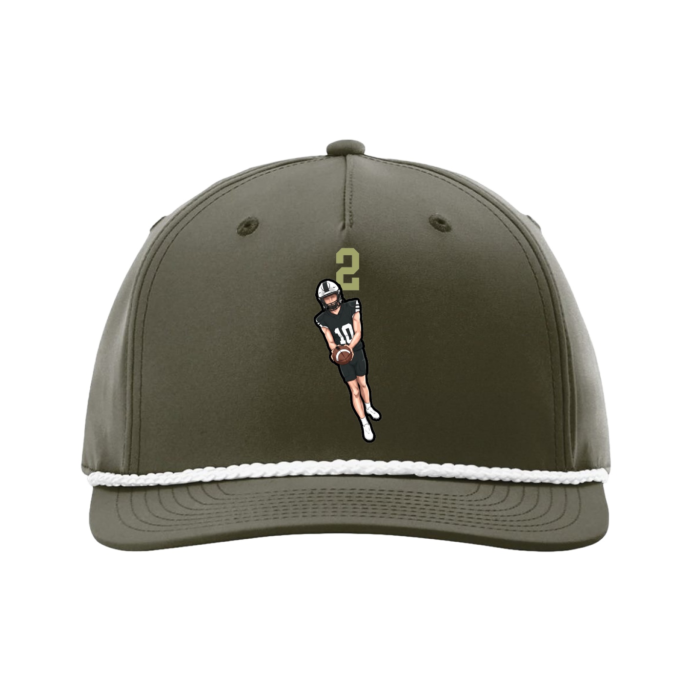 Five-Panel Classic Rope Cap — Number Top in Green