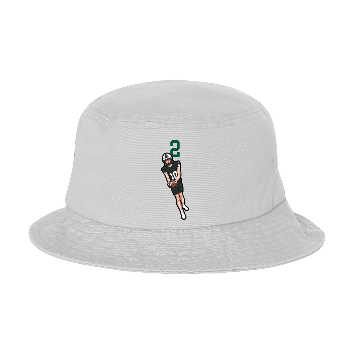 Bucket Cap — Number Top in White
