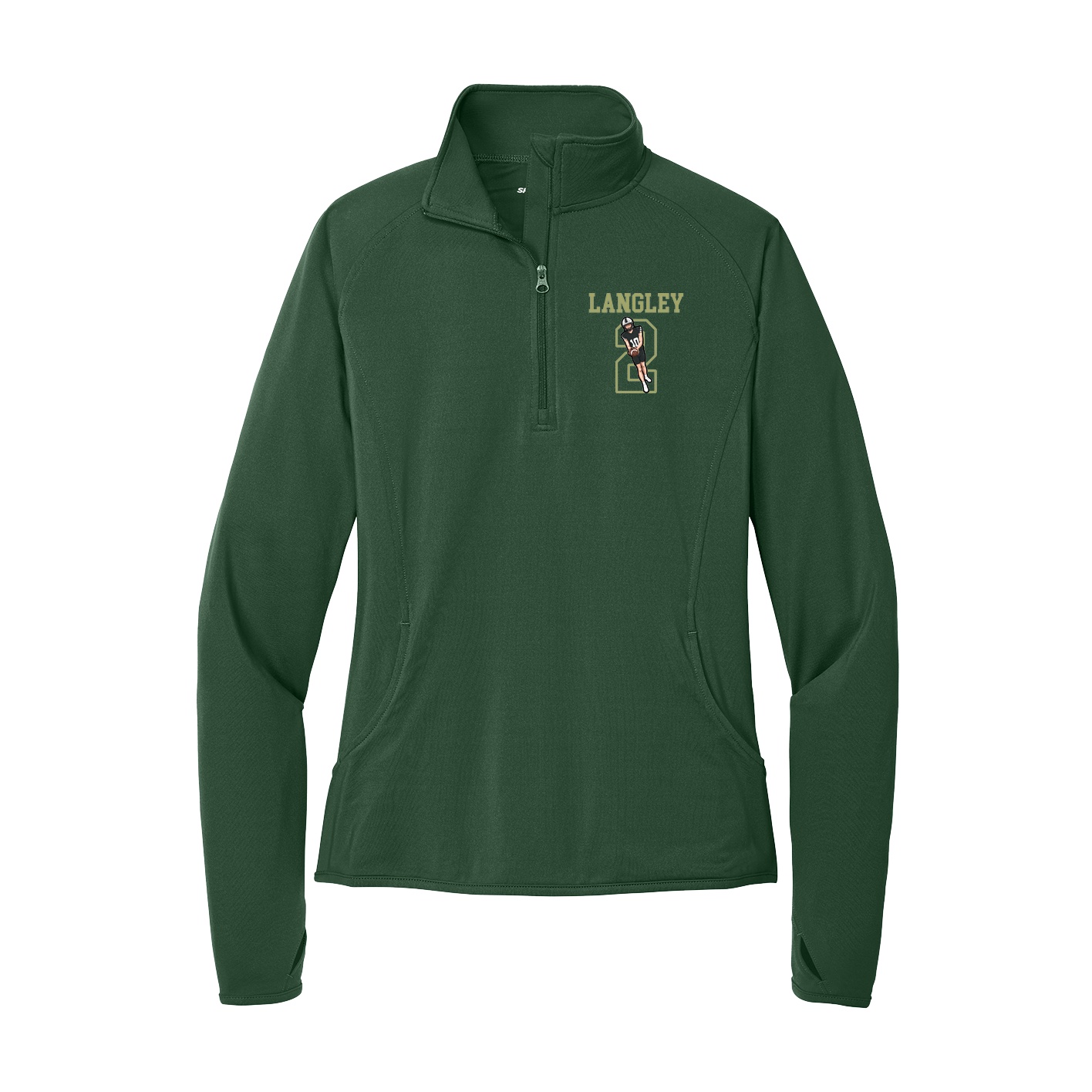 Women's Q-Zip Pullover — Shirsey in Green