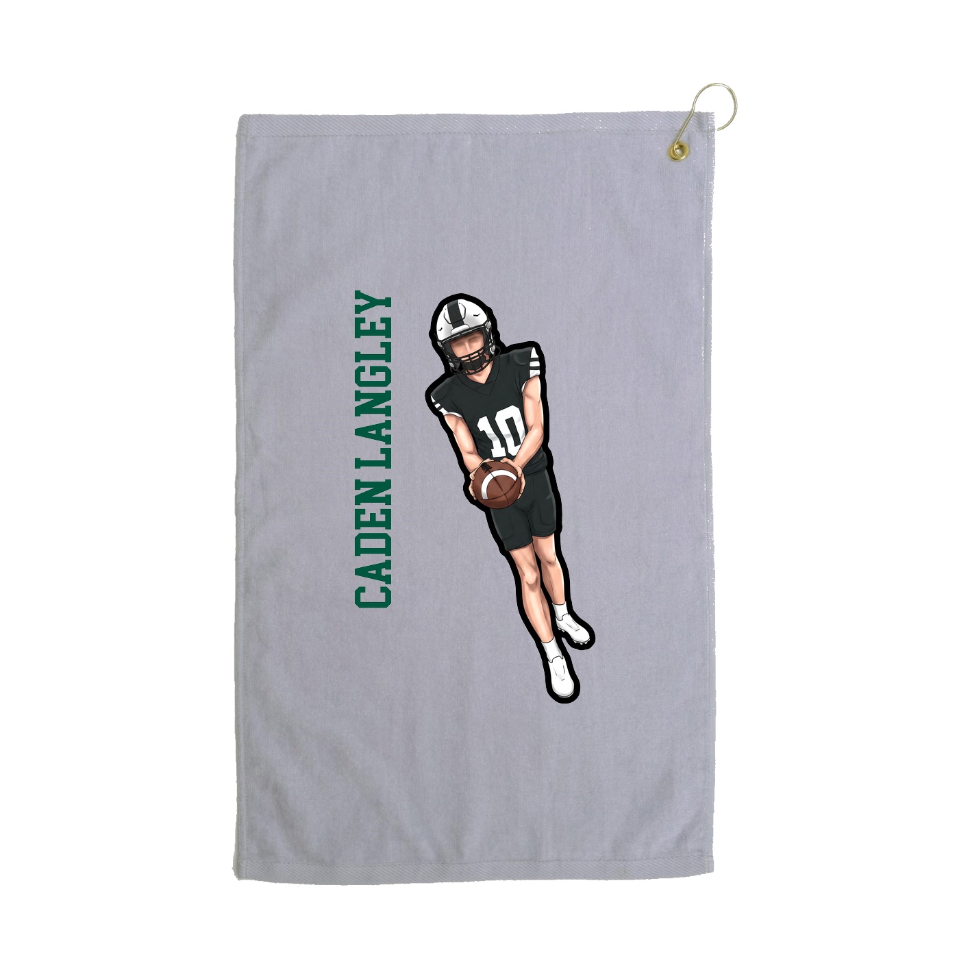 Golf Towel — Name Vertical in Grey