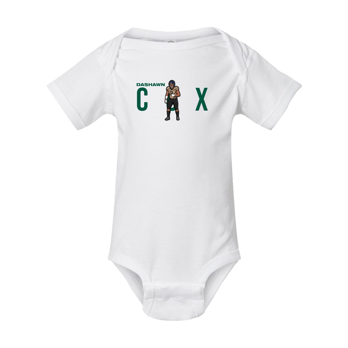 Baby Onesie — Player Name in White