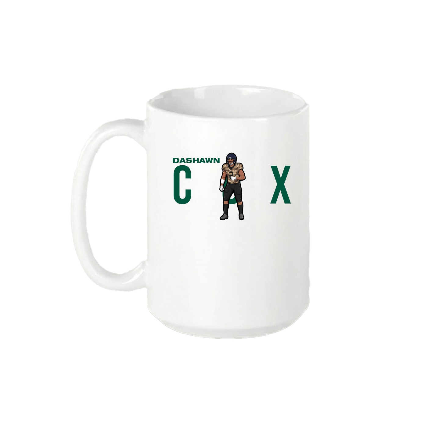 15oz Coffee Mug — Player Name in White