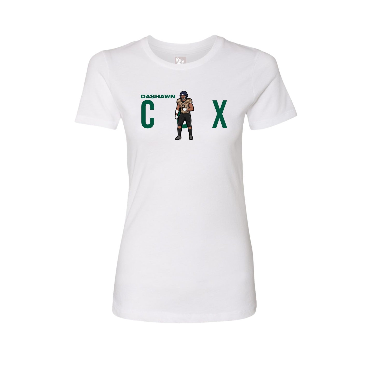 Fitted Women's Tee — Player Name in White