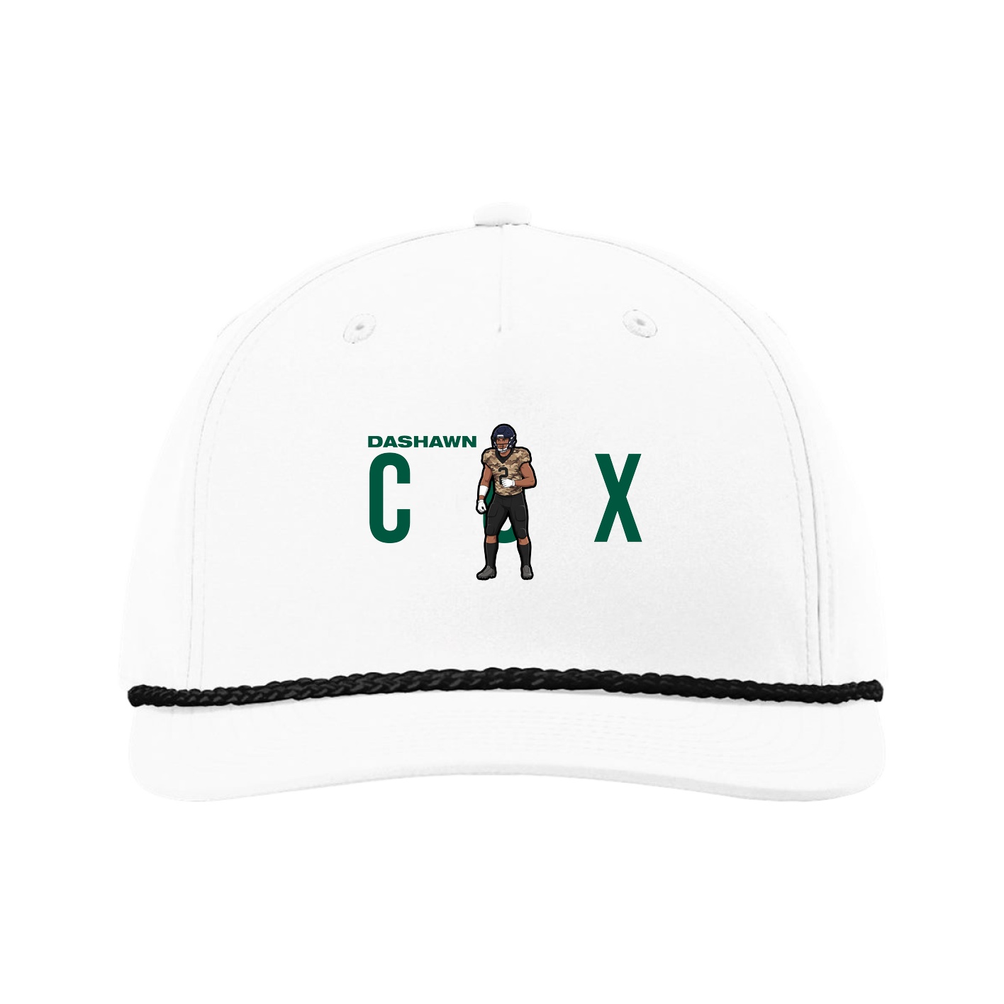 Five-Panel Classic Rope Cap — Player Name in White