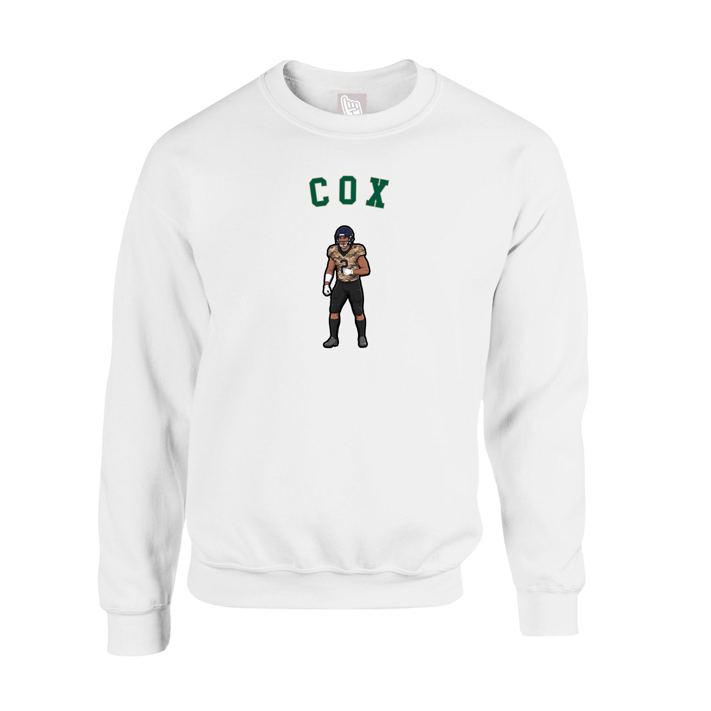 Fleece Crew — Shirsey Arch in White
