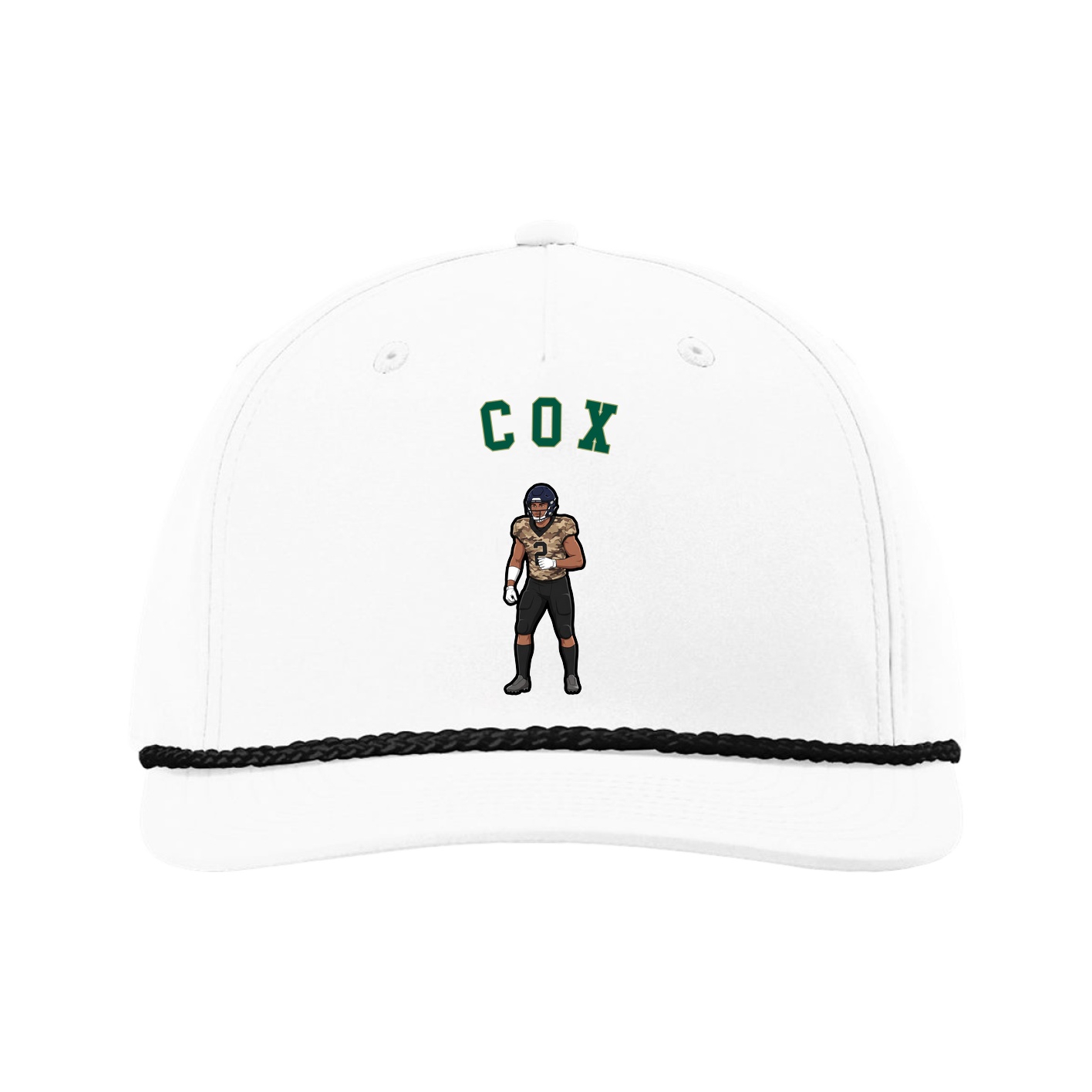 Five-Panel Classic Rope Cap — Shirsey Arch in White