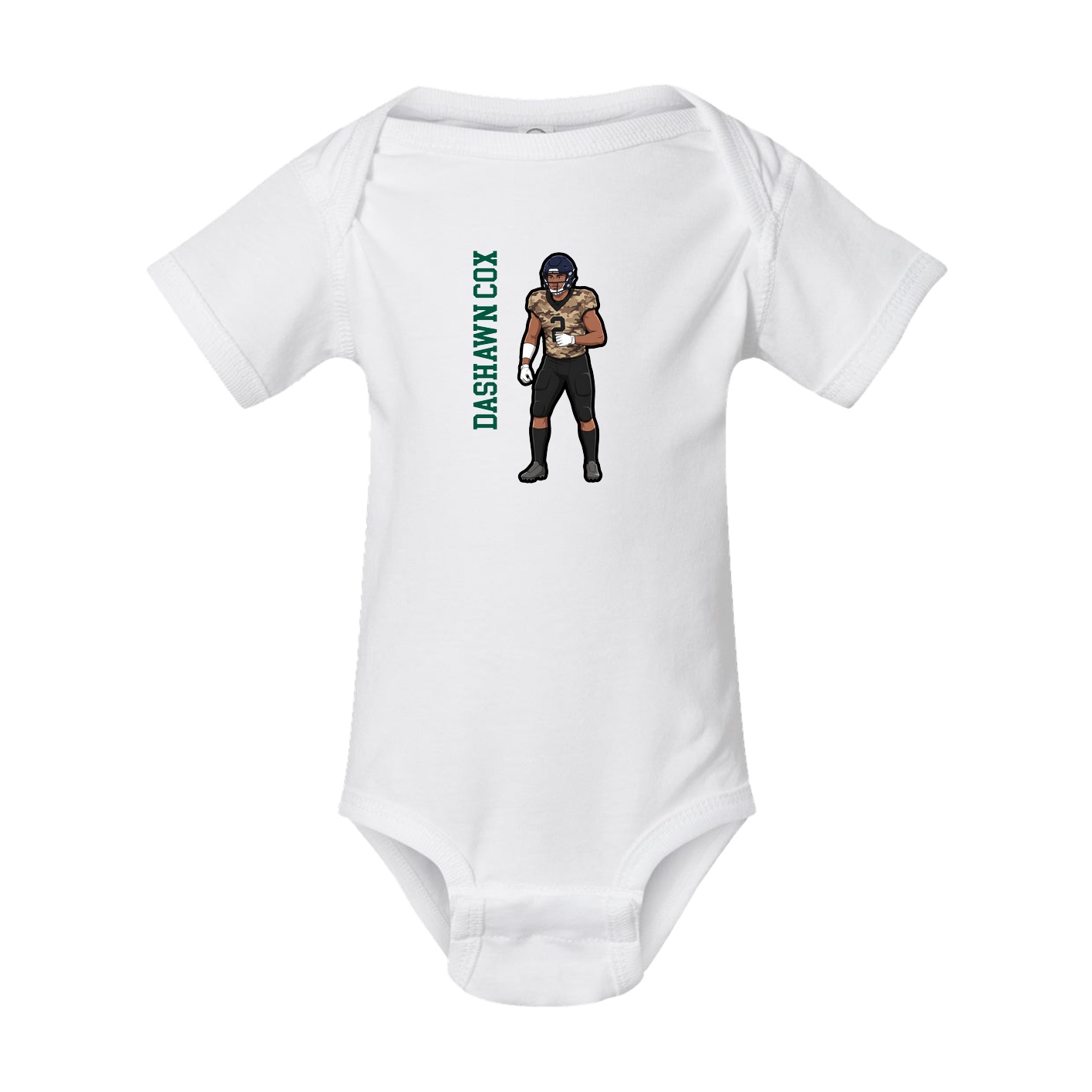 Baby Onesie — Name Vertical in White