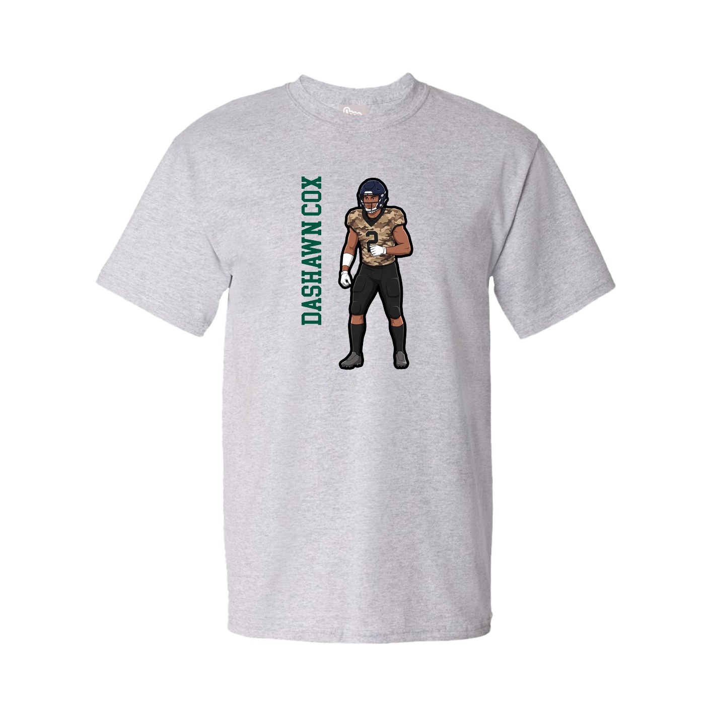 Tee — Name Vertical in Grey