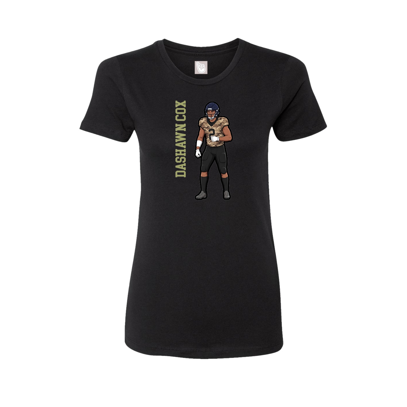 Fitted Women's Tee — Name Vertical in Black