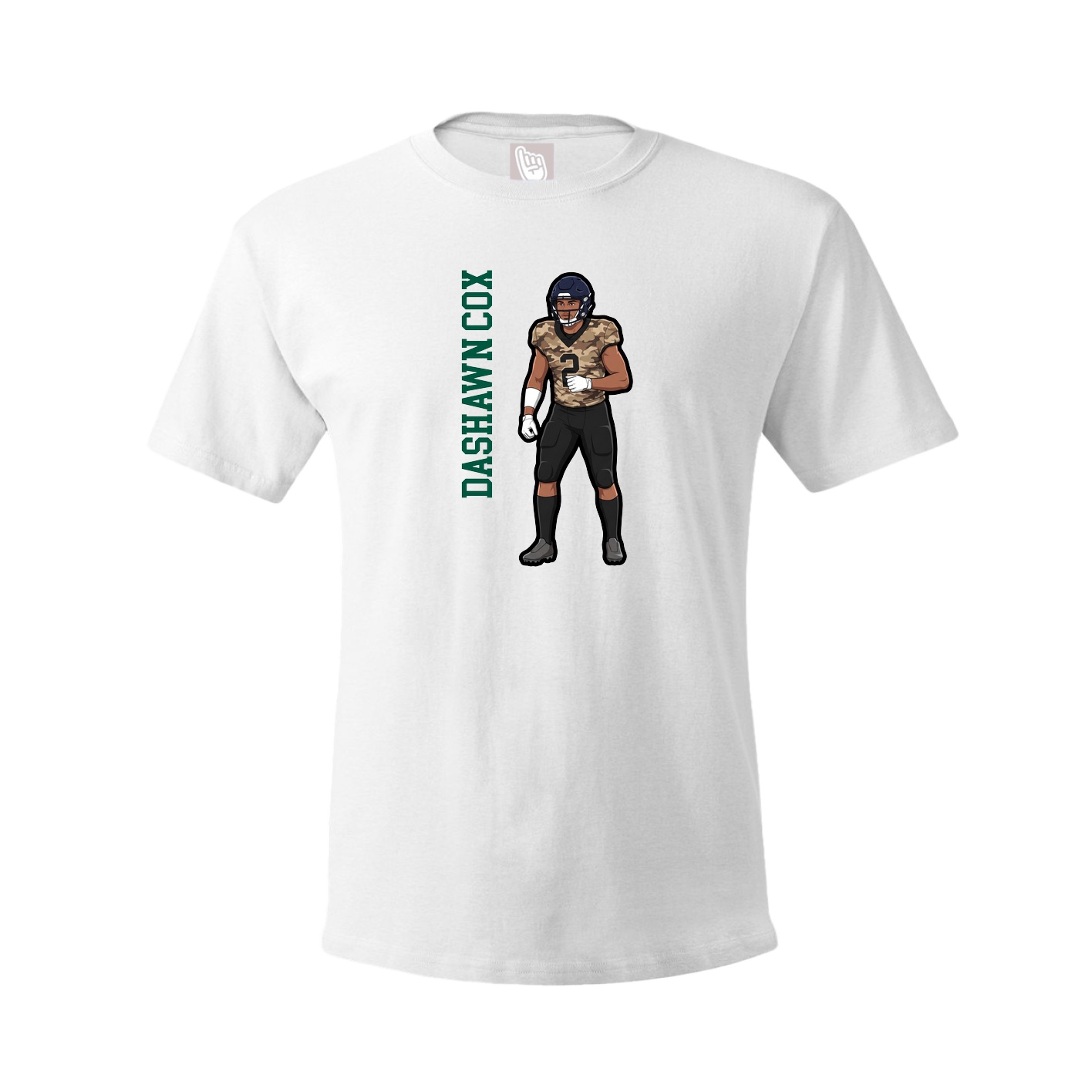 Youth Tee — Name Vertical in White