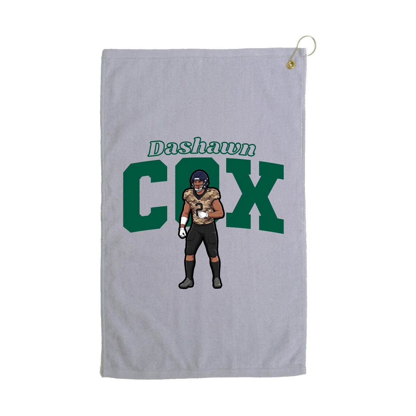 Golf Towel — Name Arch in Grey