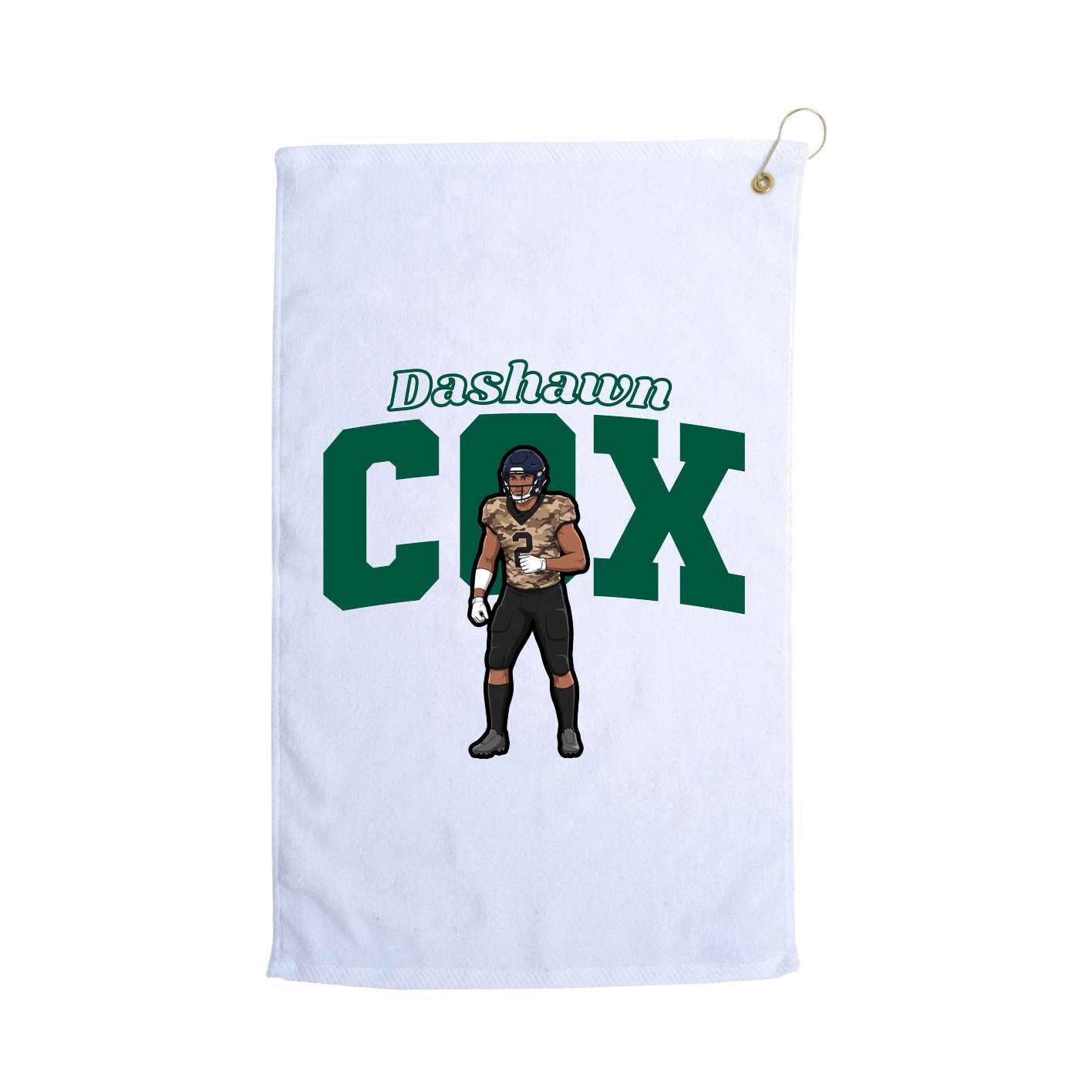 Golf Towel — Name Arch in White