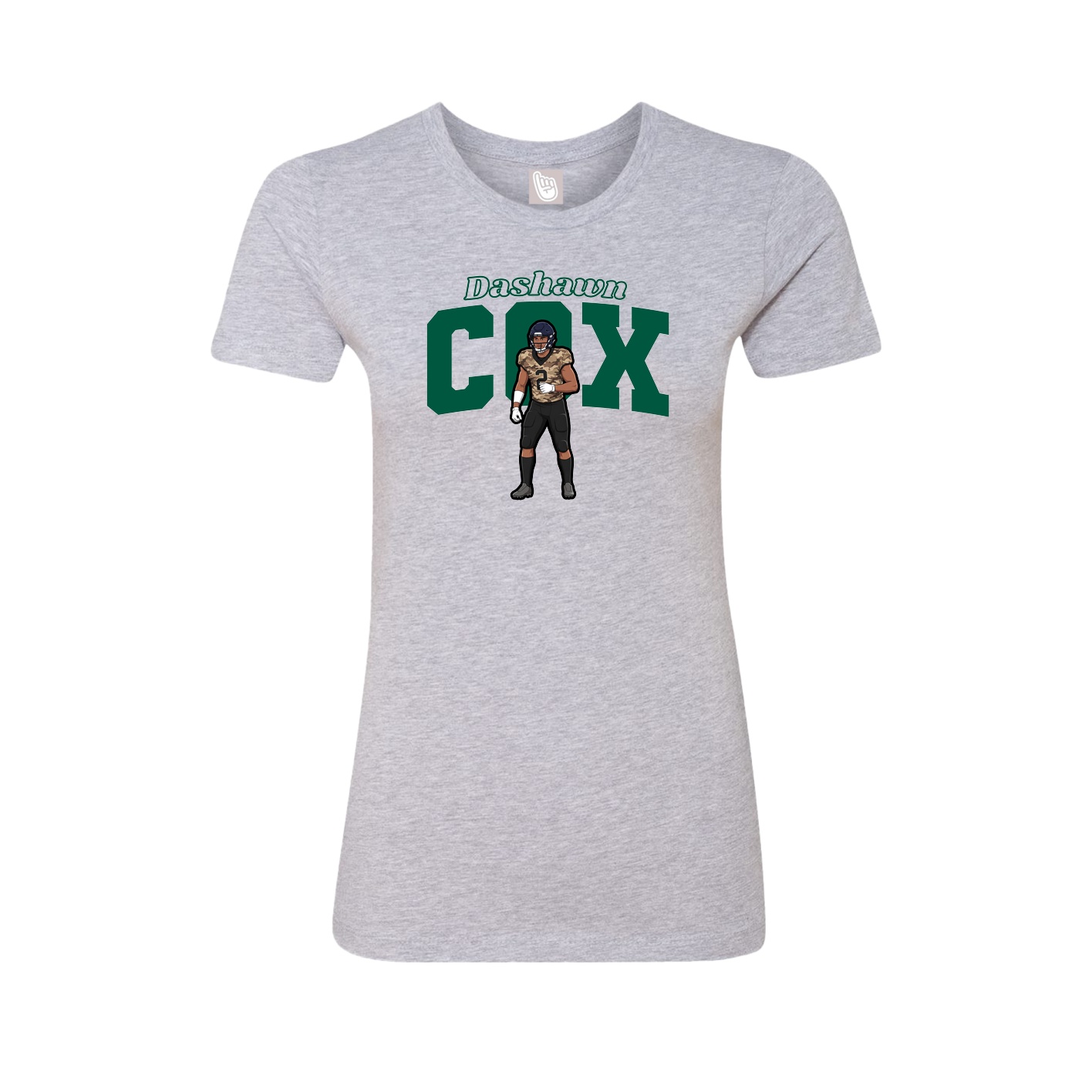 Fitted Women's Tee — Name Arch in Grey
