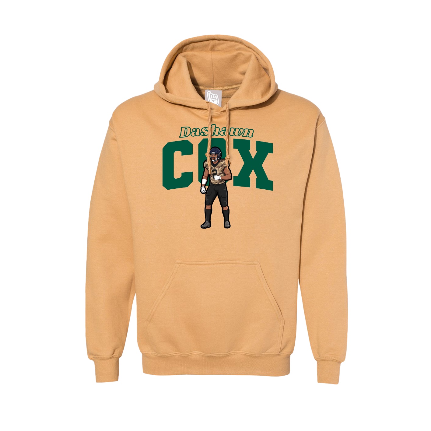 Hoodie — Name Arch in Vegas Gold