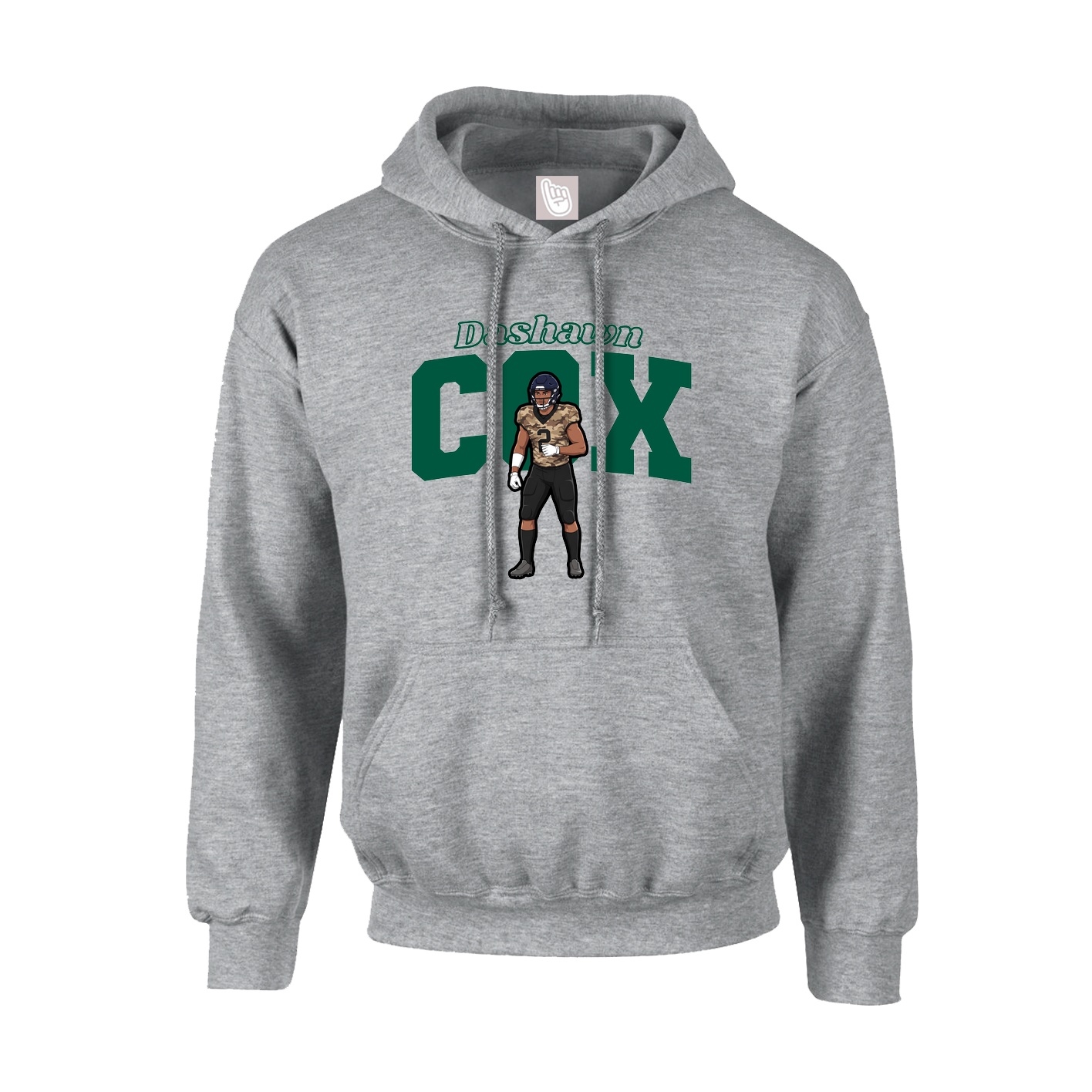 Youth Hoodie — Name Arch in Grey