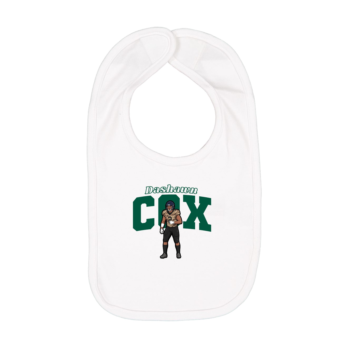 Infant Bib — Name Arch in White