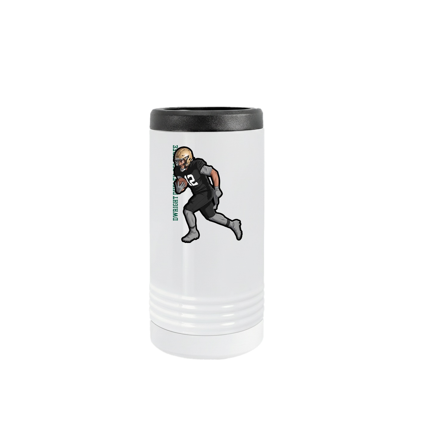 Slim Beverage Holder — Name Vertical in White