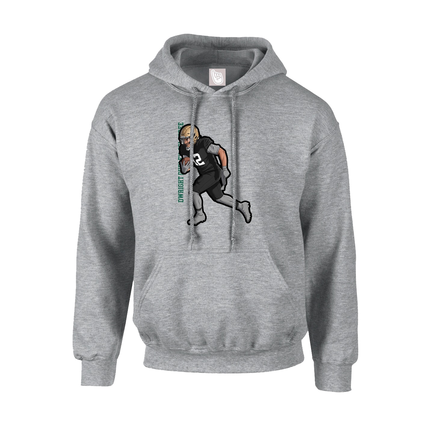Youth Hoodie — Name Vertical in Grey