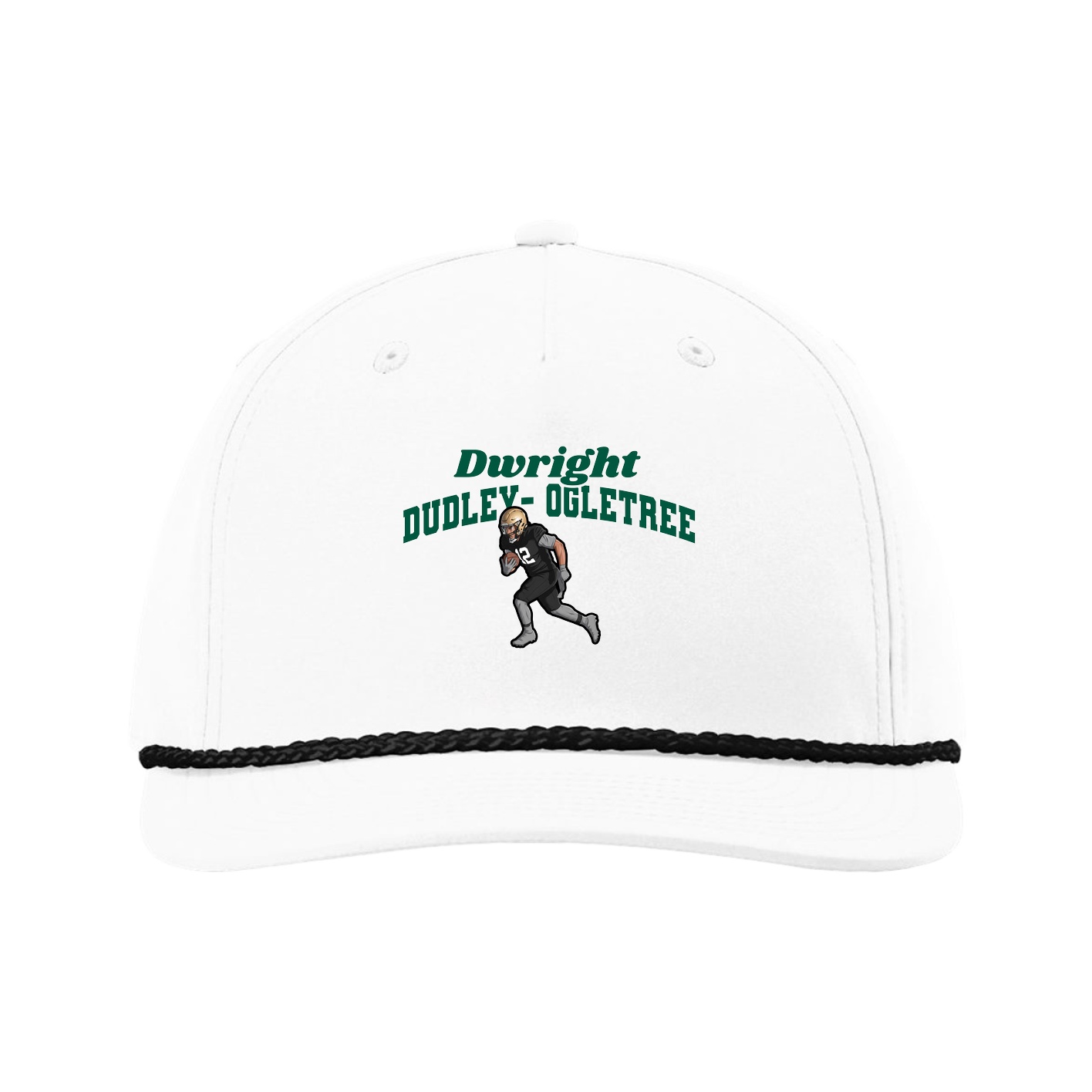 Five-Panel Classic Rope Cap — Signature Arch in White