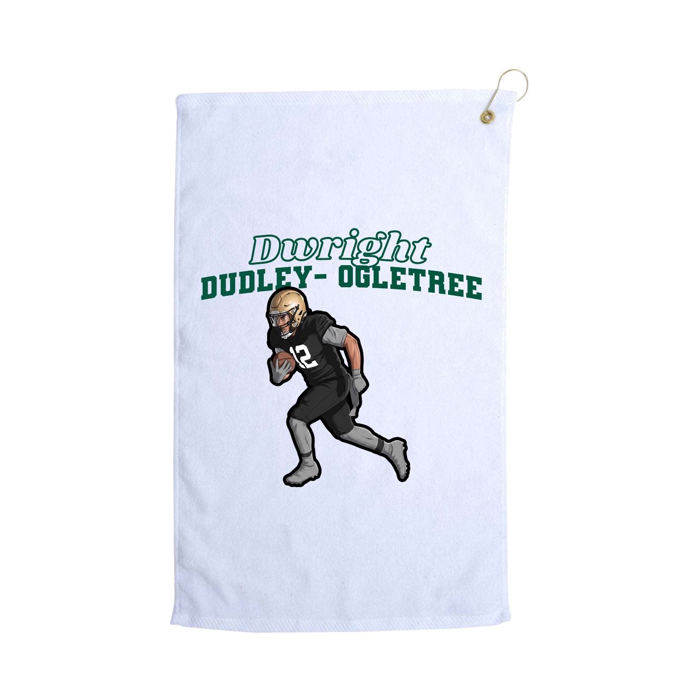 Golf Towel — Name Arch in White