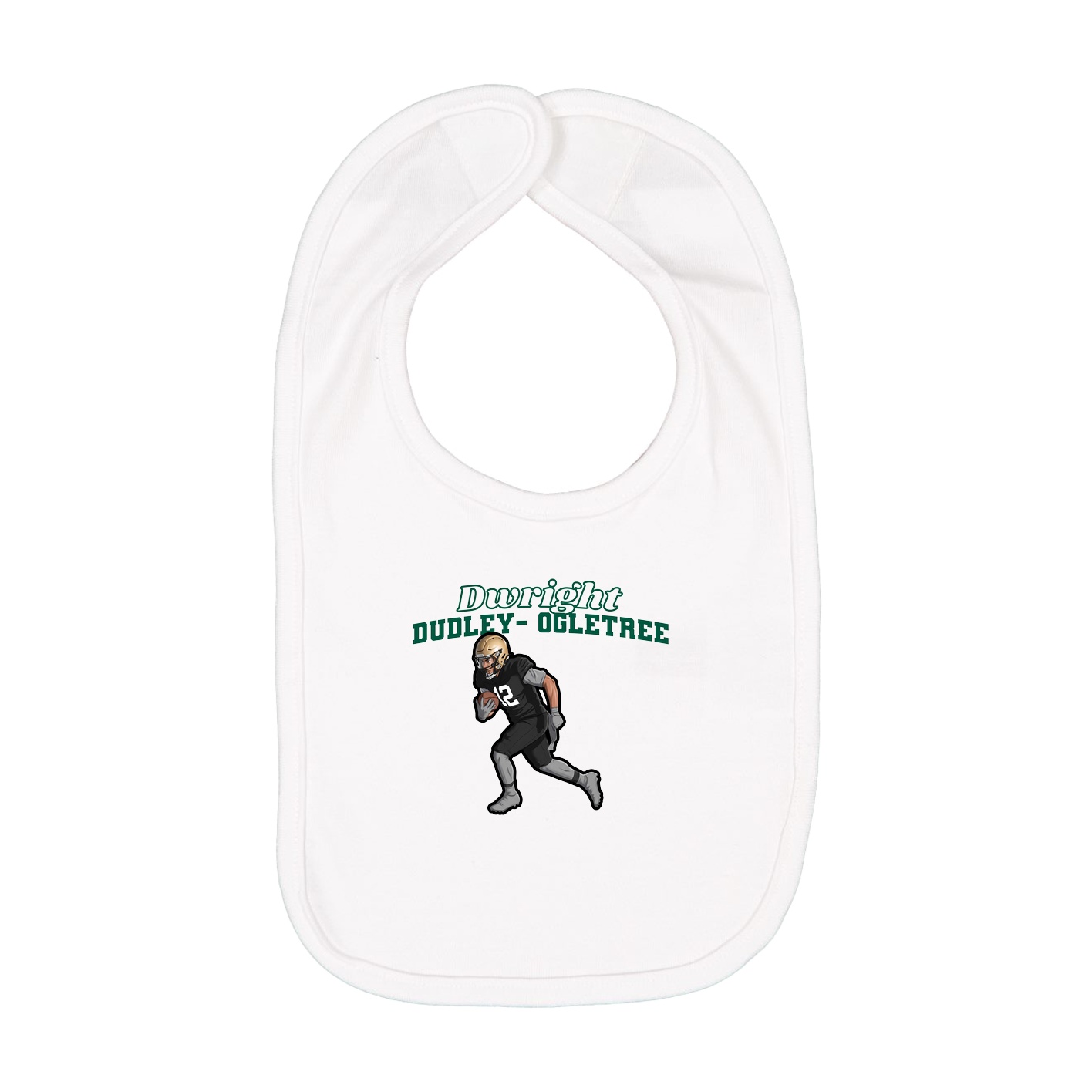 Infant Bib — Name Arch in White