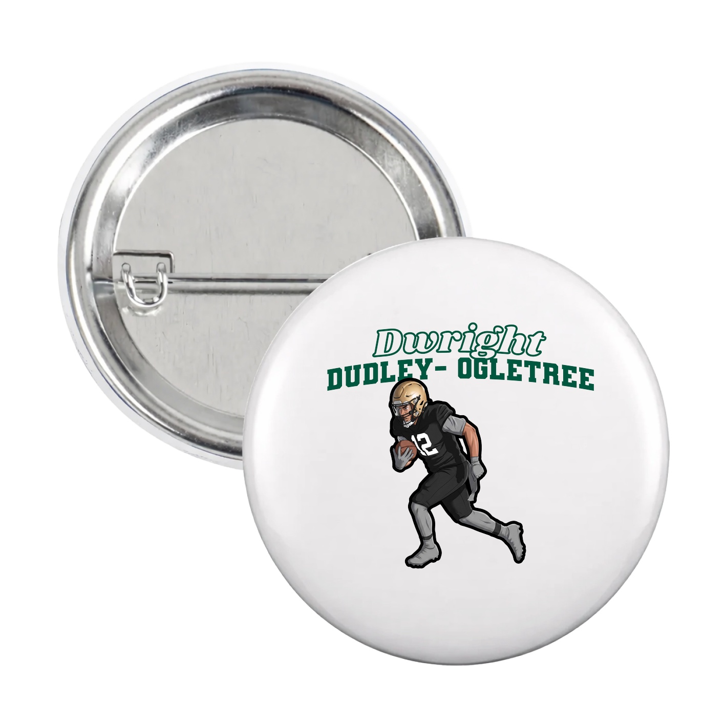Game Day Button — Name Arch in White