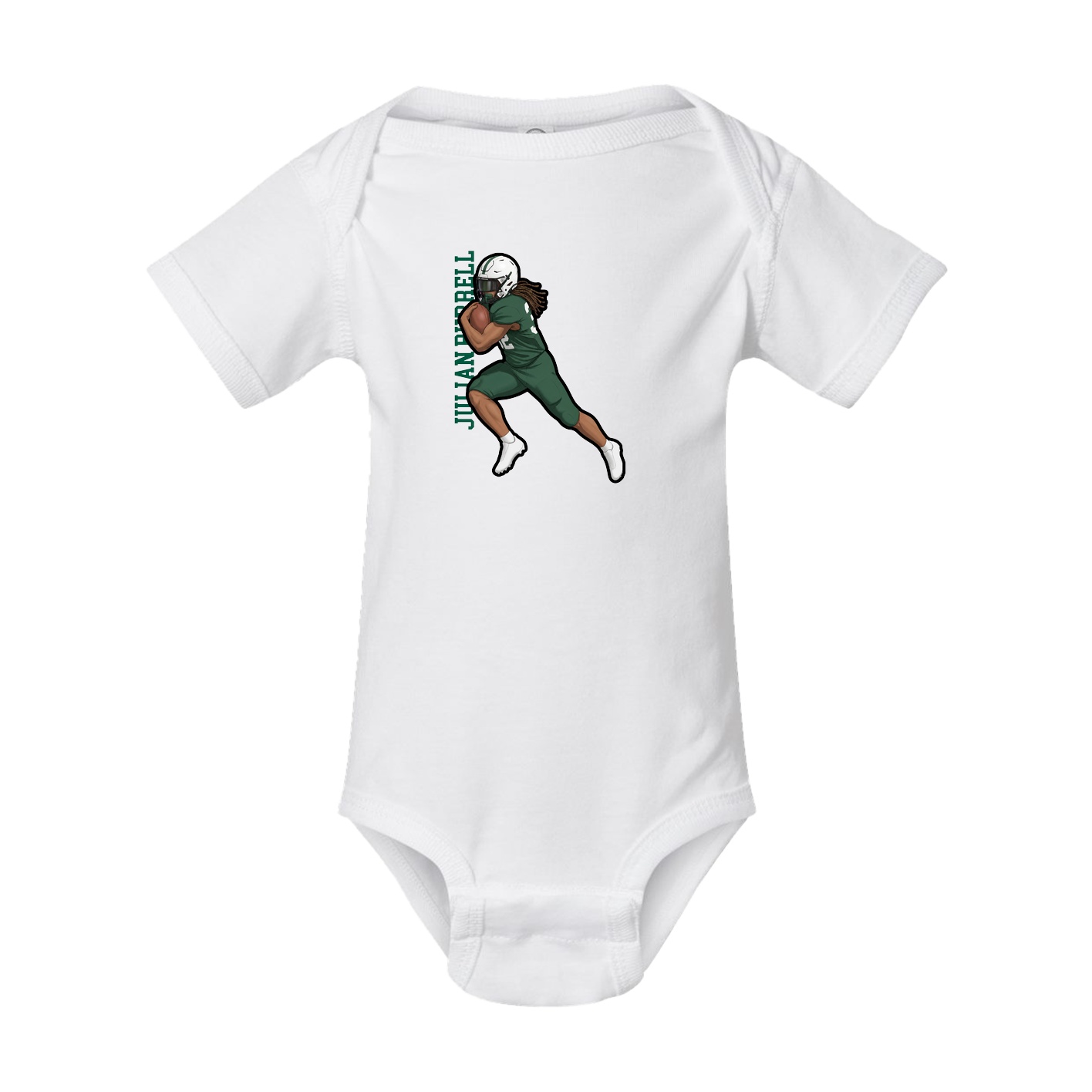 Baby Onesie — Name Vertical in White